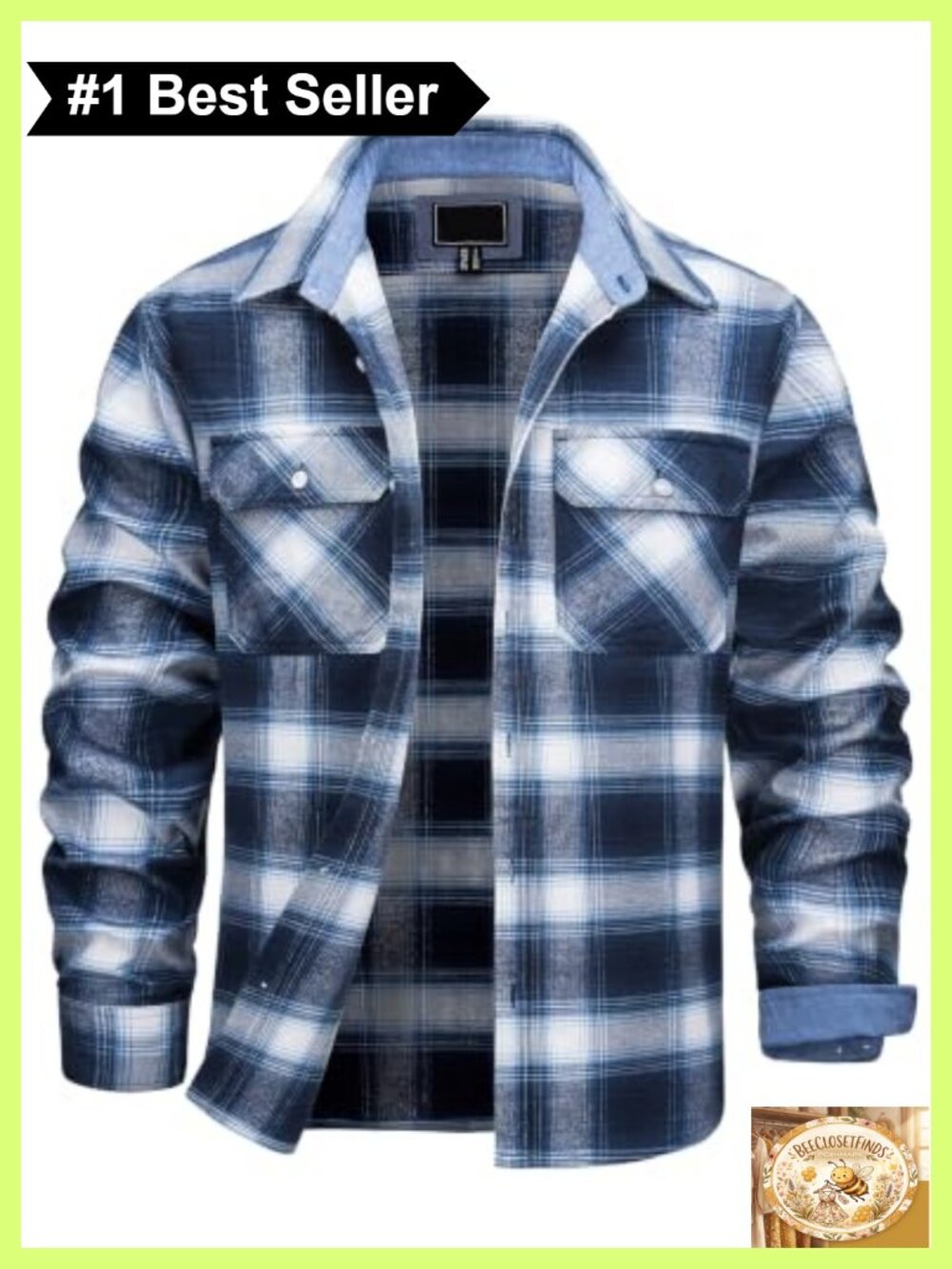 Men's Cotton Flannel Button Down Shirt Long Sleeve Plaid Casual